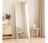 Hamlody Full Length Mirror 162x52CM Rectangular Mirrors, Large Long Golden Full Body Wall Mirror with Aluminum Frame, Standing Hanging or Leaning Against Wall, Dressing Mirrors for Bedroom/Living Room