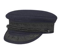 HAMMABURG Prince Henry Cap in Blue, Traditional Captain’s Cap Made of Cloth in Size 61 cm, Classical Peaked Cap with Cord, Fastened to This Mariner’s Cap by Buttons with an Anchor Motif