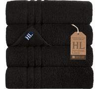 Hammam Linen Black Bath Towels 4-Pack - 27x54 Soft and Absorbent, Premium Quality Perfect for Daily Use 100% Cotton Towel