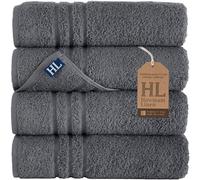 Hammam Linen Cool Grey Bath Towels 4-Pack - 27x54 Soft and Absorbent, Premium Quality Perfect for Daily Use 100% Cotton Towel