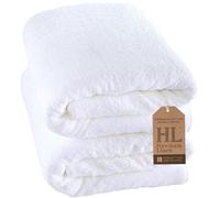 Hammam Linen Jumbo Large Bath Towels 2-Pack 35 x 70 Inches Soft and Absorbent, Premium Quality 100% Cotton Towels (White, Bath Sheet)