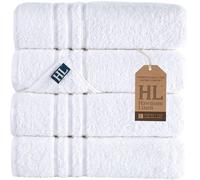 Hammam Linen White Bath Towels 4-Pack - 27x54 Soft and Absorbent, Premium Quality Perfect for Daily Use 100% Cotton Towel 600 GSM