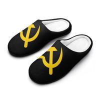 Hammer And Sickle Men Cotton Slippers Lightweight Slipper | Non-Slip Shoes,House Slipper Closed Toe for Bedroom Bath