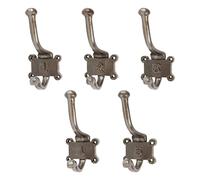 Hammer and Tongs 5X Raw 50mm x 115mm Numbered Double Wall Hook - Cast Iron Vintage Antique Wall Mounted Hanger