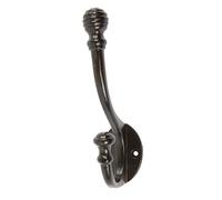 Hammer and Tongs - Ball End Hat & Coat Hook - W35mm x H135mm - Black | Hook for Coats, Jackets, Hats, Bags, Towels & Clothing - Ideal for Hallway, Bedroom, Bathroom & Wardrobe Storage