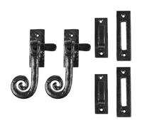Hammer and Tongs Curly Tail Window Fastener - Left Handed - W45mm x H115mm - Black - Pack of 2 | Size: 10000mm x 520mm Hammer and Tongs Black 10000mm x 520mm