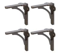 Hammer and Tongs - Curved Iron Shelf Bracket - D100mm - Raw - Pack of 4