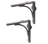 Hammer and Tongs - Curved Iron Shelf Bracket - D150mm - Raw - Pack of 2