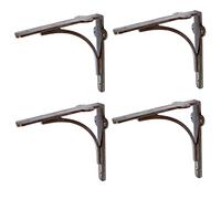 Hammer and Tongs - Curved Iron Shelf Bracket - D205mm - Raw - Pack of 4