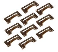 Hammer and Tongs Filing Cabinet Drawer Handles with Card Frames - W100mm x H50mm - Brass - Pack of 10 - Home Storage Cupboard Handle Door Knob Cabinet Pull Handles with Screws Included