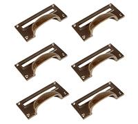 Hammer and Tongs Filing Cabinet Drawer Handles with Card Frames - W100mm x H50mm - Brass - Pack of 6 - Home Storage Cupboard Handle Door Knob Cabinet Pull Handles with Screws Included