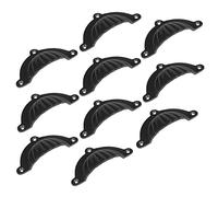 Hammer and Tongs Fluted Cabinet Drawer Handles - W95mm x H50mm - Black - Pack of 10 - Home Storage Cupboard Handle Door Knob Cabinet Pull Handles with Screws Included