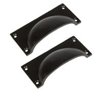 Hammer and Tongs Hammer & Tongs Rectangular Cabinet Drawer Pull - W105mm X H50mm - Black - Pack Of 2