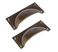 Hammer and Tongs Hammer & Tongs Rectangular Cabinet Drawer Pull - W105mm X H50mm - Brass - Pack Of 2