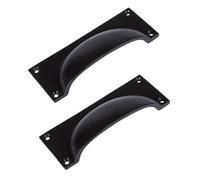 Hammer and Tongs Hammer & Tongs Rectangular Cabinet Drawer Pull - W130mm X H50mm - Black - Pack Of 2