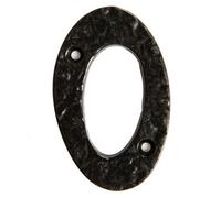 Hammer and Tongs Hammer & Tongs Rustic Iron Numeral - Number 0 - H80mm - Black