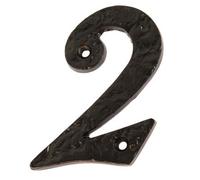 Hammer and Tongs Hammer & Tongs Rustic Iron Numeral - Number 2 - H85mm - Black