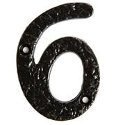 Hammer and Tongs Hammer & Tongs Rustic Iron Numeral - Number 6 - H75mm - Black
