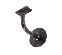 Hammer and Tongs Hammer & Tongs Wrought Iron Handrail Bracket - D75mm X H85mm - Black - Wall Mounted Stair Rail Support Bracket