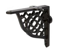 Hammer and Tongs Honeycomb Iron Shelf Bracket - D100mm - Pack of 1 - Black Metal Shelve Brackets Wall Mounted Shelves Support for Home Storage, Kitchen Storage