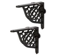 Hammer and Tongs Honeycomb Iron Shelf Brackets - D100mm - Pack of 2 - Black Metal Shelve Brackets Wall Mounted Shelves Support for Home Storage, Kitchen Storage