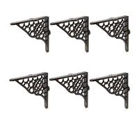 Hammer and Tongs Honeycomb Iron Shelf Brackets - D155mm - Pack of 6 - Raw Metal Shelve Brackets Wall Mounted Shelves Support for Home Storage, Kitchen Storage