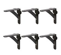 Hammer and Tongs Iron Shelf Brackets - D100mm - Pack of 6 - Black Metal Shelve Brackets Wall Mounted Shelves Support for Home Storage, Kitchen Storage