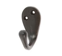 Hammer and Tongs Narrow Robe Hook - W30mm x H55mm - Pack of 1 - Wall Mounted Metal Single Clothes Hook for Entryways, Bathroom, Kitchen, Garage Storage