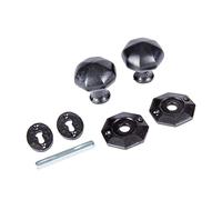 Hammer and Tongs - Octagonal Rim & Mortice Door Knob - W60mm - Black