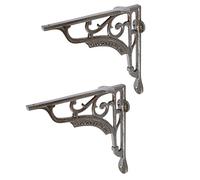 Hammer and Tongs - Ornate Iron Shelf Bracket - D200mm - Raw - Pack of 2