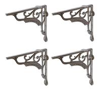 Hammer and Tongs - Ornate Iron Shelf Bracket - D200mm - Raw - Pack of 4