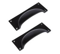 Hammer and Tongs Rectangular Cabinet Drawer Pull - W130mm x H50mm - Pack of 2 in Black | Size: 1000mm x 500mm Hammer and Tongs Black 1000mm x 500mm