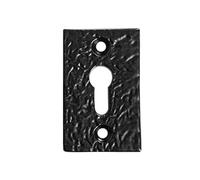 Hammer and Tongs - Rectangular Escutcheon Plate - W30mm x H50mm - Black