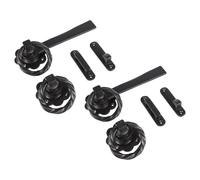 Hammer and Tongs Rose Ring Gate Latch - W195mm - Black - Pack of 2 | Size: 10000mm x 520mm Hammer and Tongs Black 10000mm x 520mm