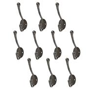 Hammer and Tongs - Rounded Hat & Coat Hook - W35mm x H125mm - Black - Pack of 10