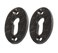 Hammer and Tongs - Rustic Escutcheon Plate - W35mm x H50mm - Black - Pack of 2