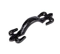 Hammer and Tongs Rustic Fleur De Lis Door Handle - H105mm - Pack of 1 - Black Vintage Cabinet Pull Handles Drawer Handle for Kitchen Cabinets, Cupboards