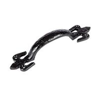 Hammer and Tongs Rustic Fleur De Lis Door Handle - H150mm - Pack of 1 - Black Vintage Cabinet Pull Handles Drawer Handle for Kitchen Cabinets, Cupboards