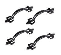 Hammer and Tongs - Rustic Fleur De Lis Door Handle - H200mm - Black - Pack of 4