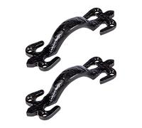Hammer and Tongs Rustic Fleur De Lis Door Handles - H105mm - Pack of 2 - Black Vintage Cabinet Pull Handles Drawer Handle for Kitchen Cabinets, Cupboards