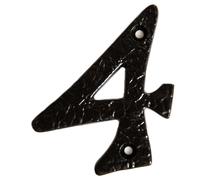 Hammer and Tongs Rustic Iron Numeral - Number 4 - H70mm in Black Hammer and Tongs Black