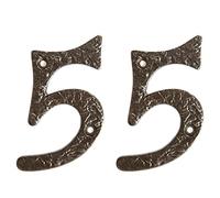 Hammer and Tongs - Rustic Iron Numeral - Number 5 - H85mm - Raw - Pack of 2