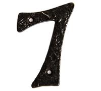Hammer and Tongs Rustic Iron Numeral - Number 7 - H90mm in Black Hammer and Tongs Black