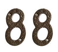 Hammer and Tongs Rustic Iron Numeral - Number 8 - H80mm - Pack of 2 in Grey Hammer and Tongs Grey