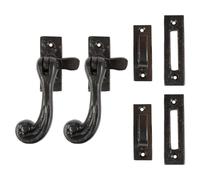 Hammer and Tongs Rustic Window Fastener - Left Handed - W45mm x H110mm - Black - Pack of 2 | Size: 10000mm x 520mm Hammer and Tongs Black 10000mm x 520mm