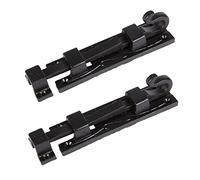 Hammer and Tongs - Straight Shepherd's Crook Surface Bolt - W140mm - Black - Pack of 2