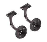 Hammer and Tongs - Wrought Iron Handrail Bracket - D75mm x H85mm - Black - Pack of 2
