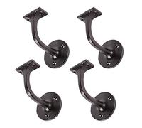 Hammer and Tongs - Wrought Iron Handrail Bracket - D75mm x H85mm - Black - Pack of 4