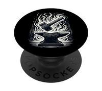 Hammer Anvil Blacksmith Forge Worker Noir Dystopia Design PopSockets Swappable PopGrip
