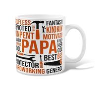 Hammer Ceramic Coffee Mug, Bold Graphic Wrench Screwdriver Father'S Day Orange Novelty Hot Chocolate Mug with Handle Ideal for Friends Family Lovers Eldership Senior Co-Worker 11 Oz